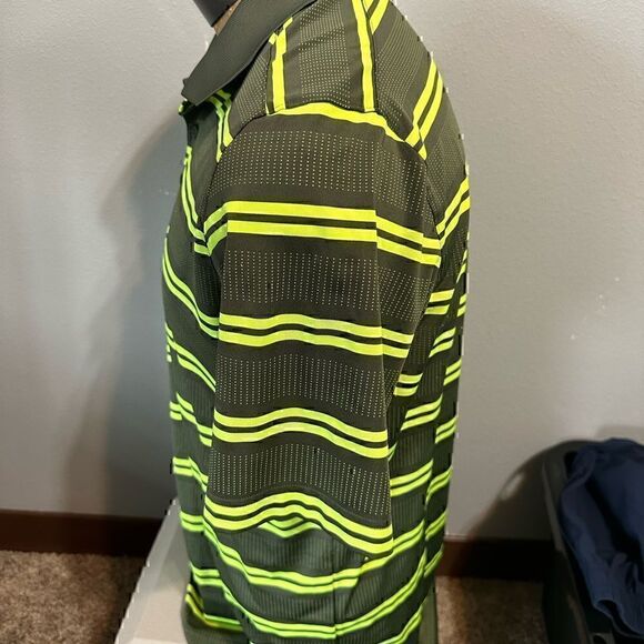 Under Armour Mens Large HeatGear Green/Yellow Short Sleeve Polo - Picture 2 of 5